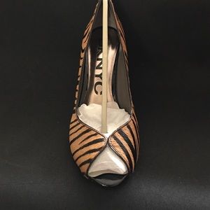 New DKNYC zebra print peep toe- size 9.5m